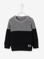 Two-Tone Stylish Jumper for Baby Boys grey dark mixed color