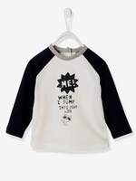Two-tone Stylish Top for Baby Boys white light solid with design