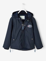 Windcheater with Fleece Lining for Boys blue dark solid with design