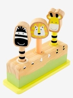 Wooden Pop Up Jungle Game brown bright solid with design