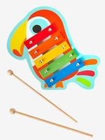 Xylophone Toucan blue medium solid with design