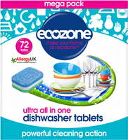 Ecozone Ultra All-In-One Dishwasher Tablets - 72 tabs