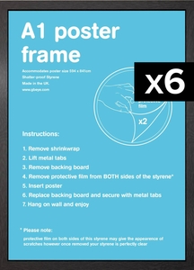 Flat MDF A1 Poster Frame Bundle x 6