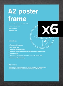Flat MDF A2 Poster Frame Bundle x 6