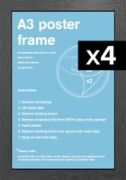 Flat MDF A3 Poster Frame Bundle x 4