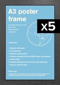 Flat MDF A3 Poster Frame Bundle x 5