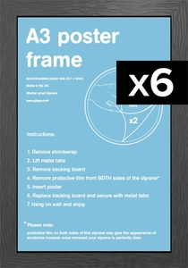 Flat MDF A3 Poster Frame Bundle x 6
