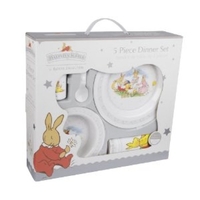 Royal Doulton 5 Piece Dinner Set - Silver - Bunnykins - Great Gizmos