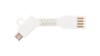 Xenta USB - Micro USB Charge/Sync Cable keychain white