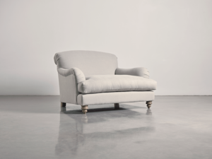 Cosy Loveseat French Blue Linen Cotton Blend