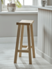 Curved Topped Counter Stool - Oak