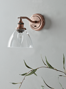 Domed Glass Wall Light - Copper