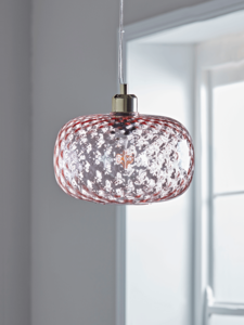 Embossed Glass Pendant - Blush