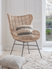 Flat Rattan Wing Chair - Natural
