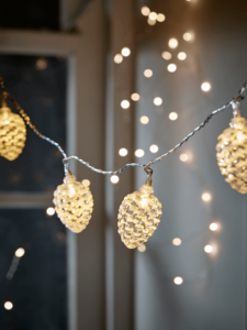 Frosted Pinecone Light Garland