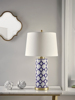 Handpainted Blue Geometric Table Lamp