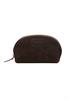 Natural Hide and Leather Cosmetic Case - Bitter Chocolate