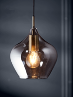 NEW Bell Glass Pendant - Brass