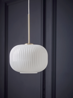 NEW Fluted Milky Glass Pendant - Squoval