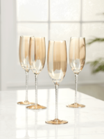 NEW Four Lustre Champagne Flutes