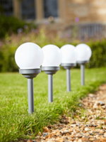 NEW Four Milky Globe Stake Lights