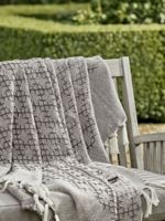 NEW Indoor Outdoor Diamonds Reversible Throw - Grey