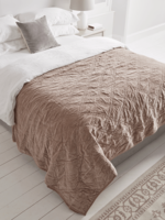 NEW Lightweight Diamond Velvet Bedspread - Blush
