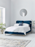 NEW Pillowy Velvet Kingsize Bed - Deep Blue