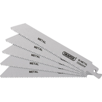 Draper Bi-Metal Metal Cutting Reciprocating Sabre Saw Blades 150mm Pack of 5