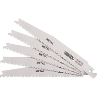 Draper Bi-Metal Metal Cutting Reciprocating Sabre Saw Blades 150mm Pack of 5