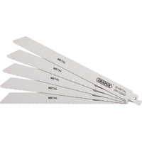 Draper Bi-Metal Metal Cutting Reciprocating Sabre Saw Blades 225mm Pack of 5
