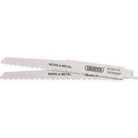 Draper Bi-Metal Multi-Purpose Reciprocating Sabre Saw Blades 200mm Pack of 2