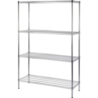 Draper Chrome Plated 4 Tier Steel Shelving Unit - 1200mm x 450mm x 1800mm