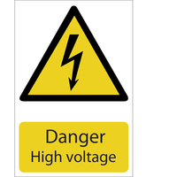 Draper Danger High Voltage Sign 200mm 300mm Standard