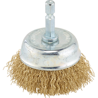Draper Hollow Cup Brassed Steel Wire Brush 50mm 6mm Shank