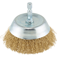Draper Hollow Cup Brassed Steel Wire Brush 75mm 6mm Shank