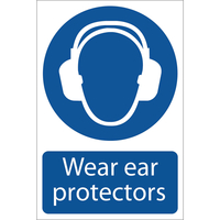 Draper Wear Ear Protectors Sign 200mm 300mm Standard