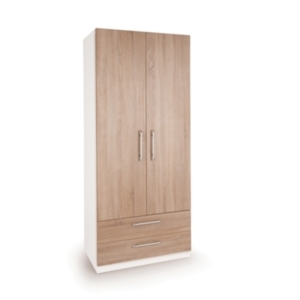 Ashburton Two Door Two Drawer Wardrobe - White / Oak