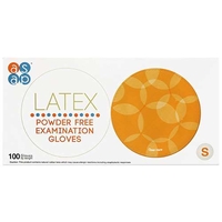 ASAP Latex Powder Free Examination Gloves Small 100
