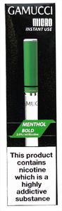 Gamucci Micro Instant Use Disposable Menthol Bold Cigarette 2% Nicotine
