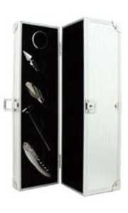 Aluminium Case - 1 Bottle With Wine Accessories Single Bottle Gift Box