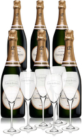 Laurent Perrier - La Cuve Case With 6 Glass Gift Pack 6x 75cl Bottles