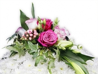 Pink,  Purple and White Funeral Posy
