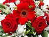 Red and White Funeral Spray